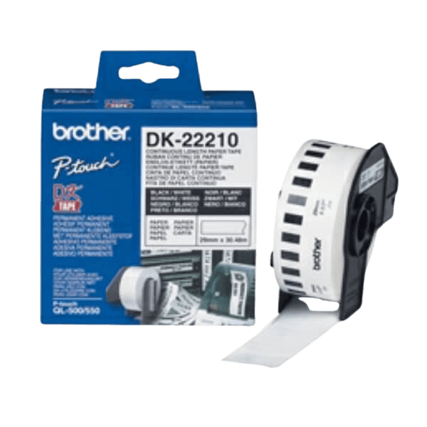 Brother Original DK22210 29mm x 30,48 Vit tejp
