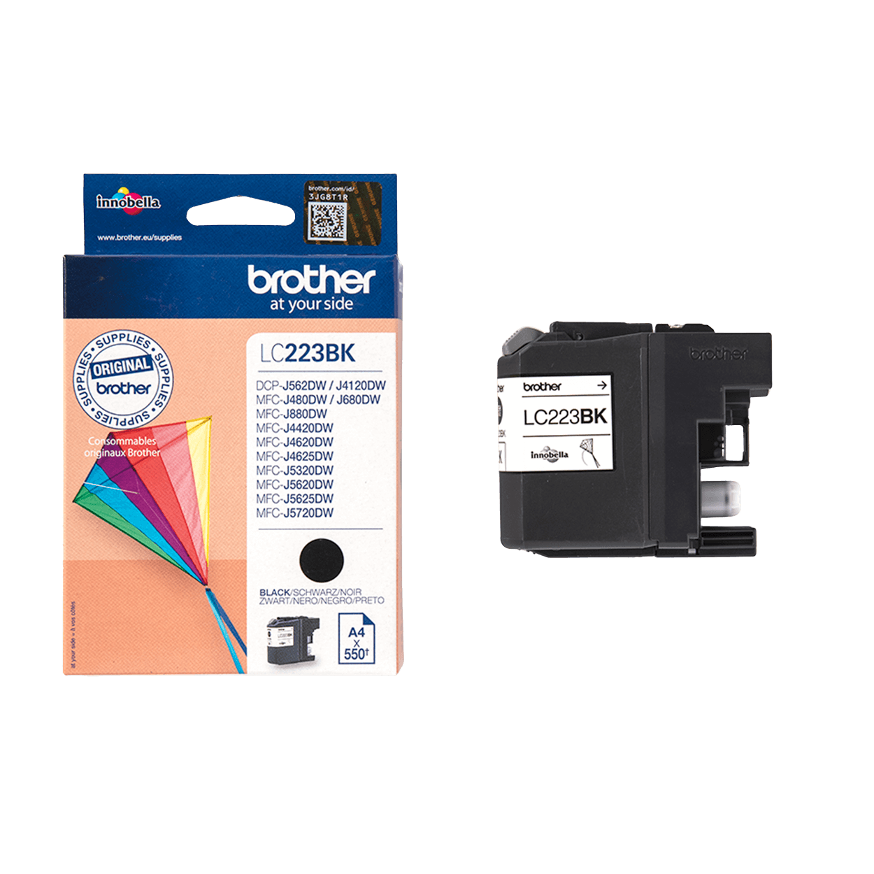 Brother Original LC223BK svart bläckpatron | Innehåll: 550 sidor