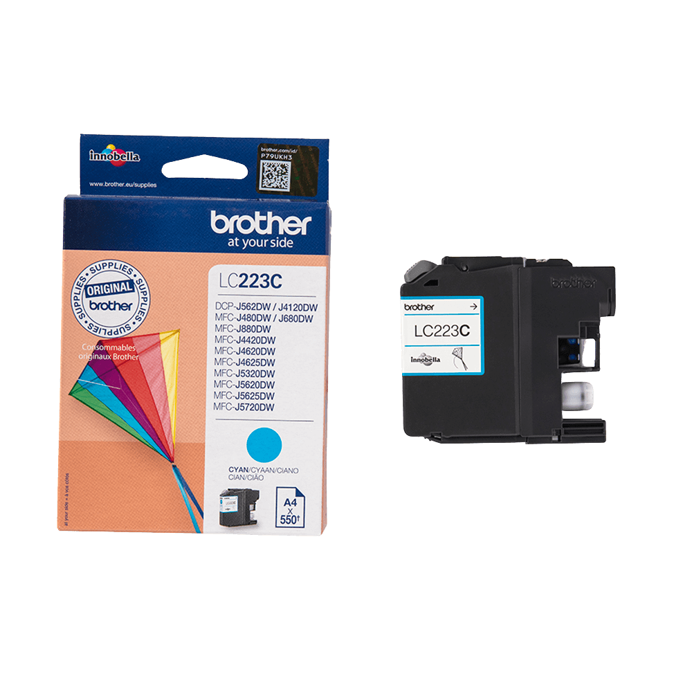 Brother Original LC223C cyan bläckpatron | Innehåll: 550 sidor