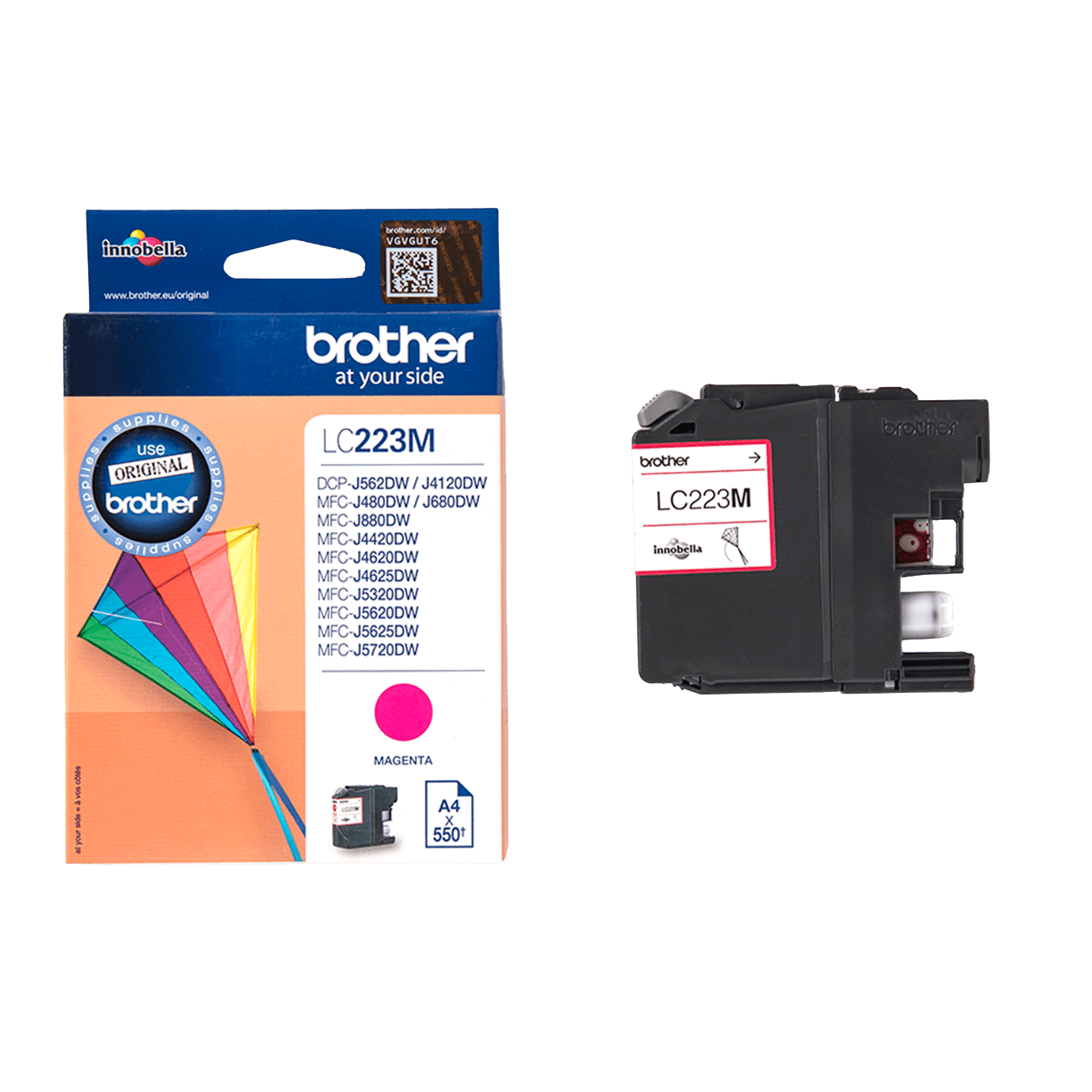 Brother Original LC223M magenta bläckpatron | Innehåll: 550 sidor