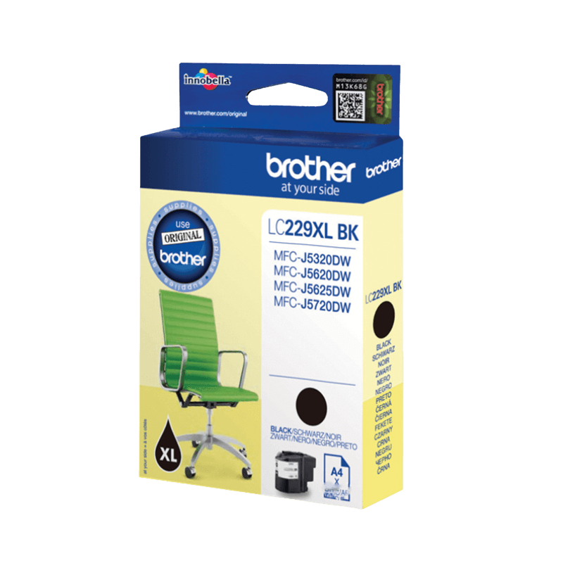 Brother Original LC229BK XL svart bläckpatron | Innehåll: 2400 sidor