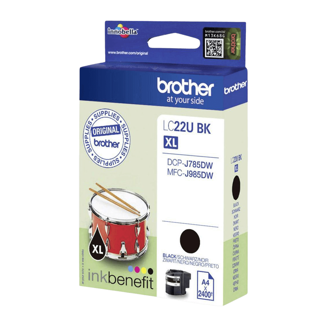 Brother Original LC22UBK svart bläckpatron | Innehåll: 2400 sidor