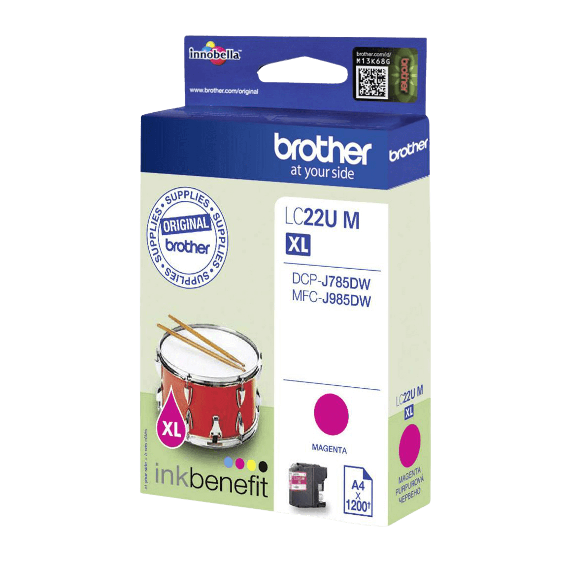 Brother Original LC22UM magenta bläckpatron | Innehåll: 1200 sidor