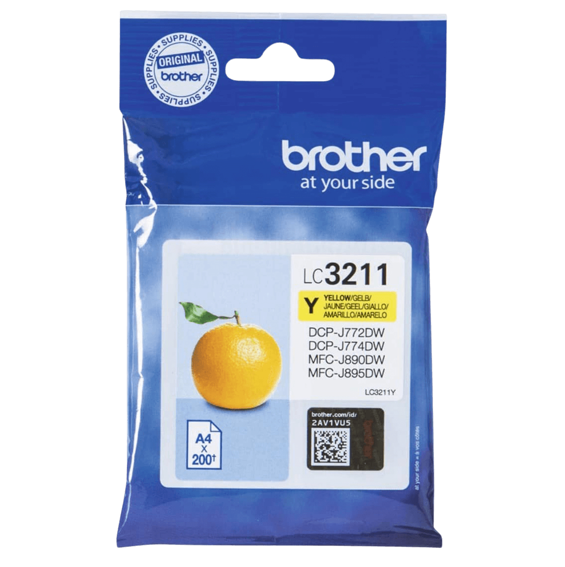 Brother Original LC3211Y gul bläckpatron | Innehåll: 200 sidor