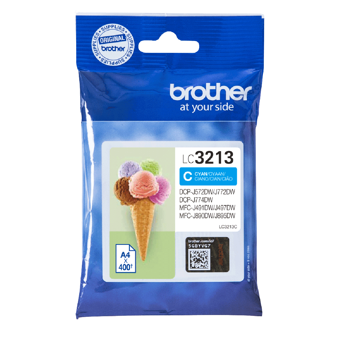 Brother Original LC3213C cyan bläckpatron | Innehåll: 400 sidor