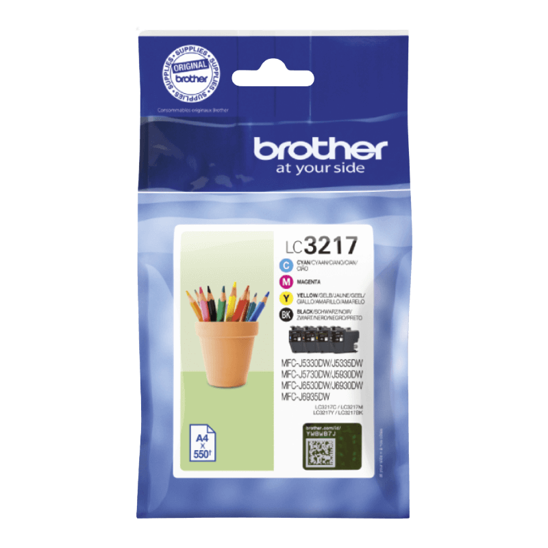 Brother Original LC3217VALDR CMYK rabattpaket | Innehåll: 2200 sidor