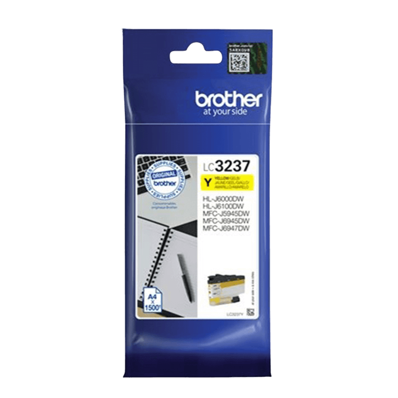 Brother Original LC3237Y gul bläckpatron | Innehåll: 1500 sidor