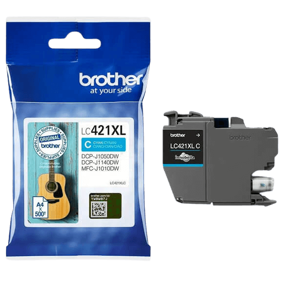 Brother Original LC421XLC cyan bläckpatron | Innehåll: 500 sidor