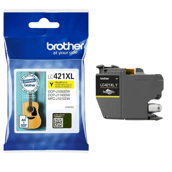 Brother Original LC421XLY gul bläckpatron | Innehåll: 500 sidor