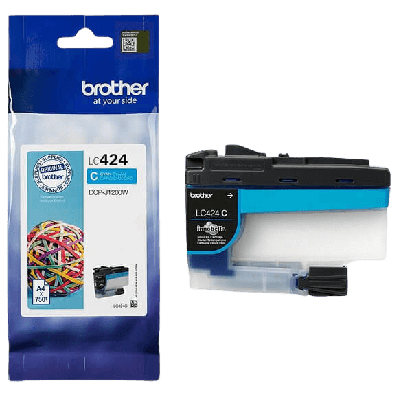 Brother Original LC424C cyan bläckpatron | Innehåll: 750 sidor