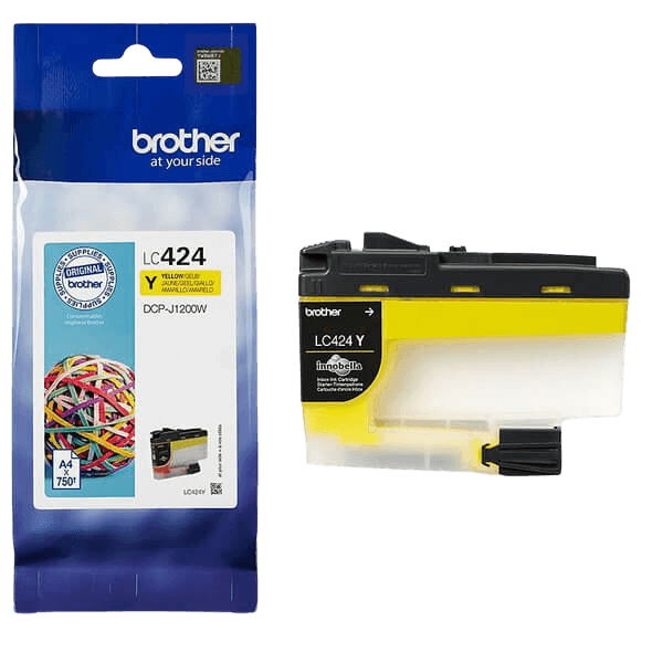 Brother Original LC424Y gul bläckpatron | Innehåll: 750 sidor