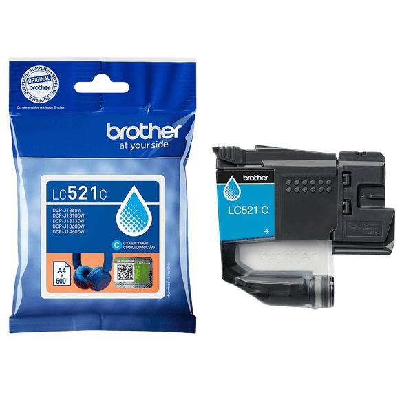 Brother Original LC521C cyan bläckpatron | Innehåll: 500 sidor