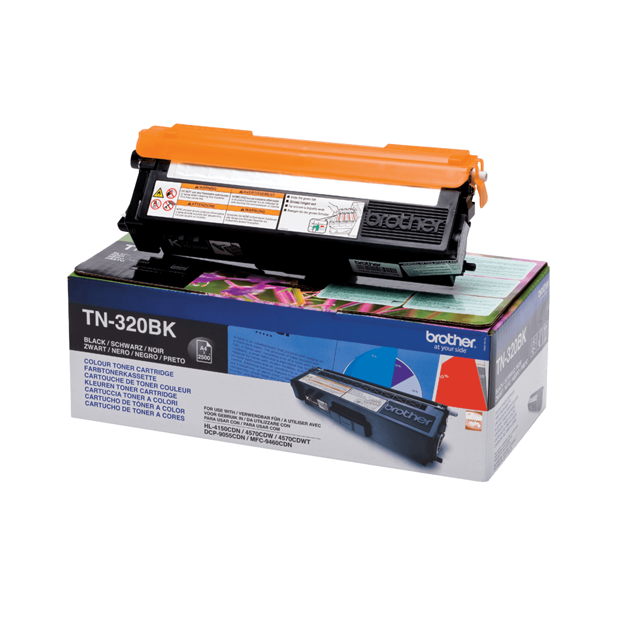Brother Original TN320BK svart toner | Innehåll: 2500 sidor