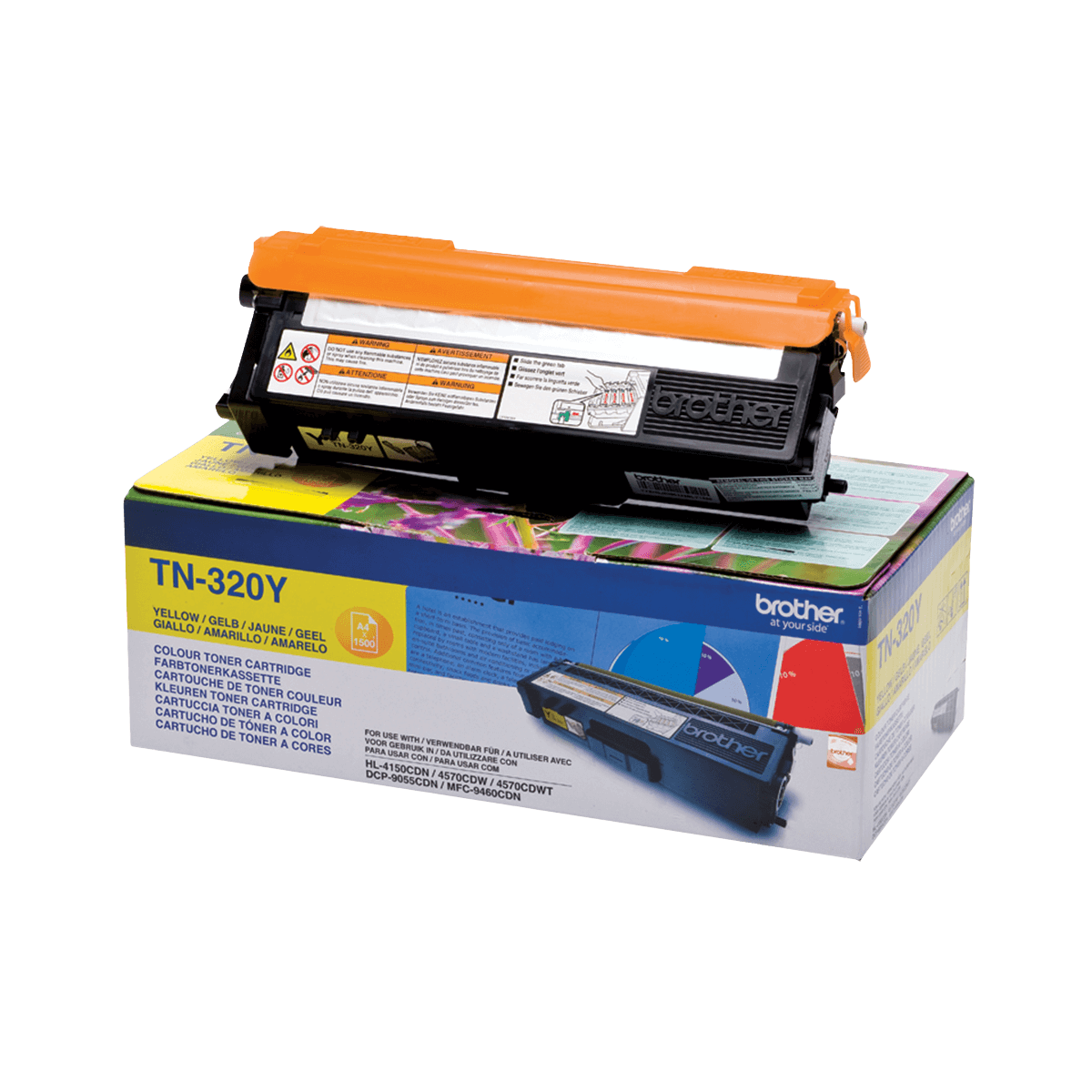 Brother Original TN320Y gul toner | Innehåll: 1500 sidor