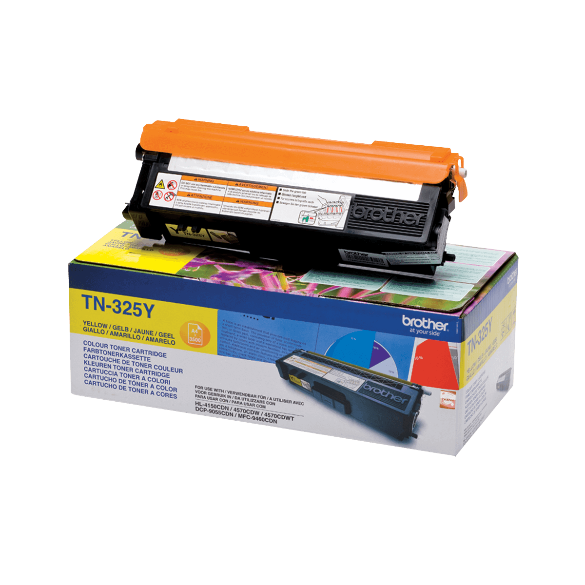 Brother Original TN325Y XL gul toner | Innehåll: 3500 sidor