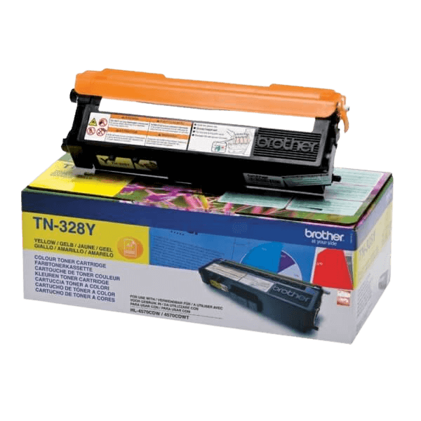 Brother Original TN328Y XXL gul toner | Innehåll: 6000 sidor