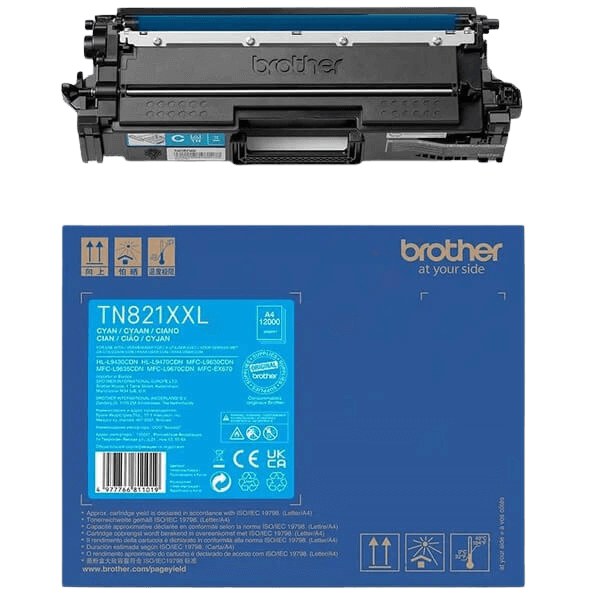 Brother Original TN821XXLC XXL cyan toner | Innehåll: 12000 sidor