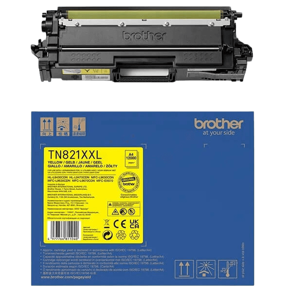 Brother Original TN821XXLY XXL gul toner | Innehåll: 12000 sidor