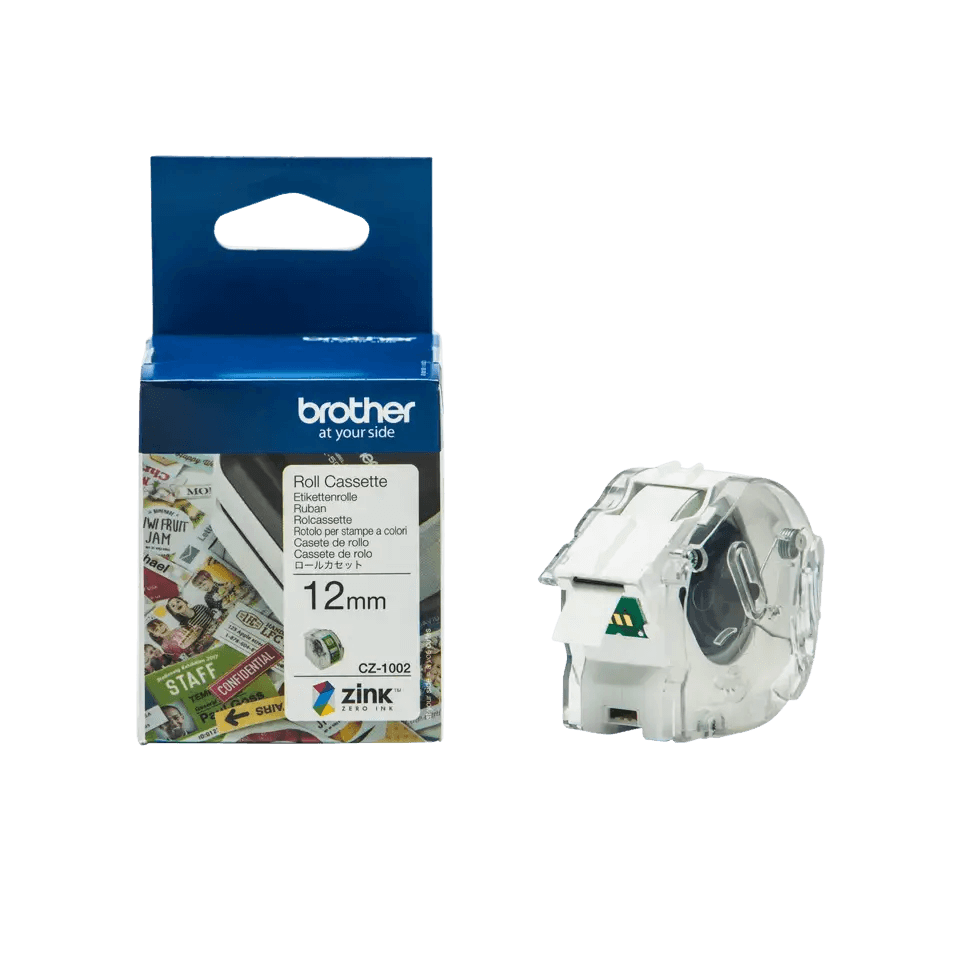 PixoJet Brother TZE-132 12 mm x 8 m Röd text / Genomskinlig tejp
