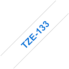 PixoJet Brother TZE-133 12 mm x 8 m Blå text / Genomskinlig tejp