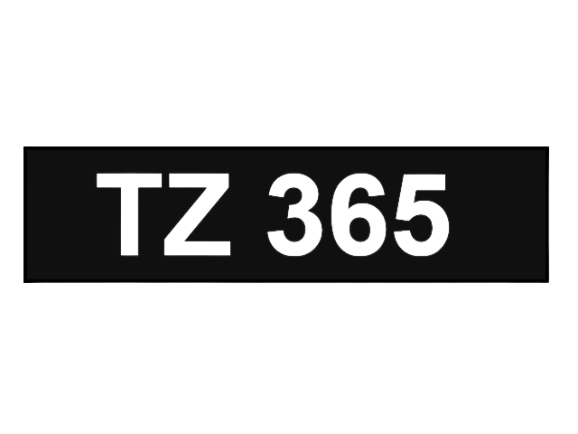 PixoJet Brother TZe-365 36 mm x 8 m Vit text / Svart tejp