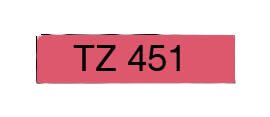PixoJet Brother TZe-451 24 mm x 8 m Svart text / Röd tejp