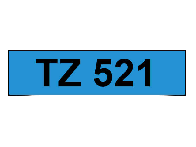 PixoJet Brother TZe-521 9 mm x 8 m Svart text / Blå tejp