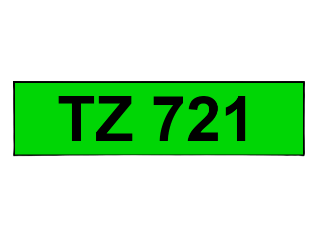 PixoJet Brother TZe-721 9 mm x 8 m Svart text / Grön tejp