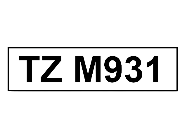 PixoJet Brother TZe-M931 12 mm x 8 m Svart text / Silver tejp
