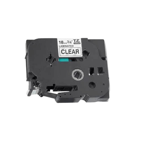 PixoJet Brother TZe141 18 mm x 8 m Svart text / Genomskinlig tejp