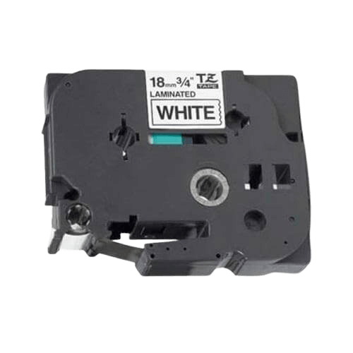 PixoJet Brother TZe241 18 mm x 8 m Svart text / Vit tejp