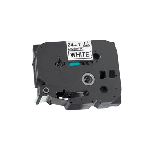 PixoJet Brother TZe251 24 mm x 8 m Svart text / Vit tejp