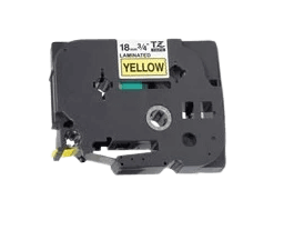 PixoJet Brother TZe641 18 mm x 8 m Svart text / Gul tejp