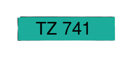 PixoJet Brother TZE741 18 mm x 8 m Svart text / Grön tejp