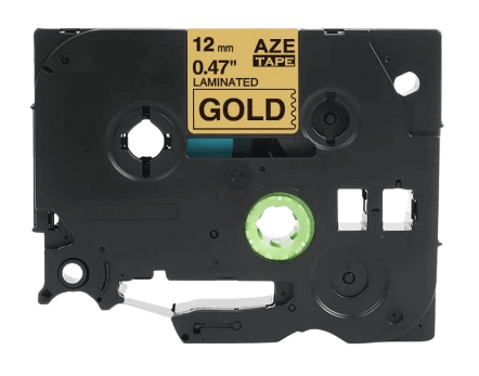PixoJet Brother TZEPR831 12 mm x 8 m Svart text / Guld tejp