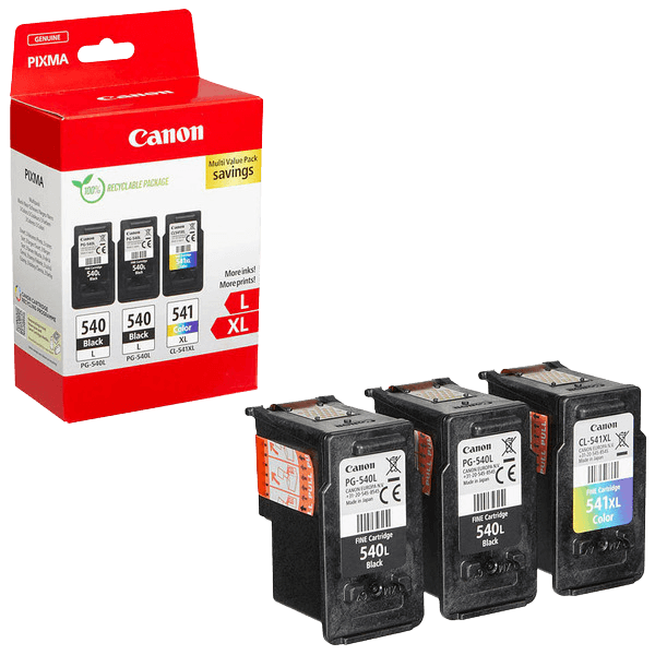 Canon Original 2x PG-540L + CL-541XL 5224B017 CMYK rabattpaket | Innehåll: 2x 11 + 15 ml.