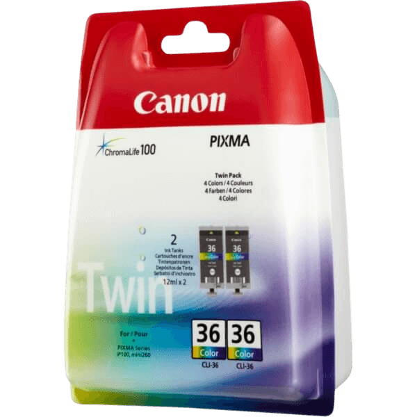 Canon Original CLI-36CLRK 1511B018 twin pack CMYK bläckpatron | Innehåll: 440 sidor