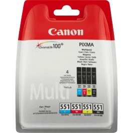 Canon Original CLI-551 6509B009 CMYK rabattpaket | Innehåll: 11 + 4x 7 ml.