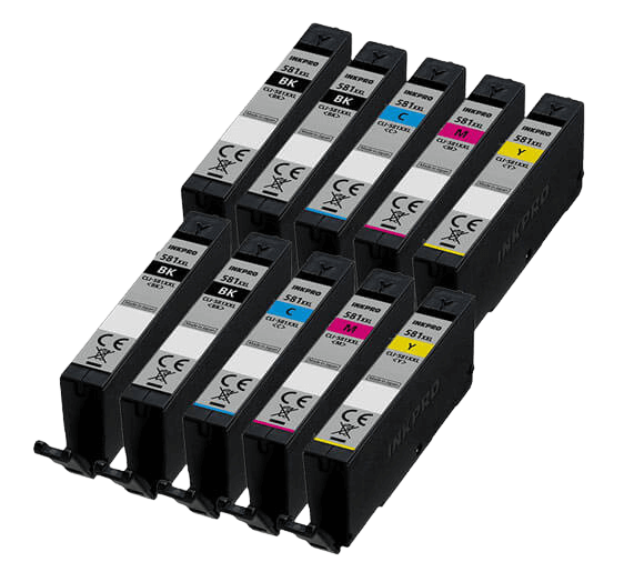 PixoJet Canon CLI-581C XXL rabattpaket - 10 st.