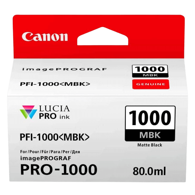 Canon Original PFI-1000MBK 0545C001 matt svart bläckpatron | Innehåll: 80 ml.