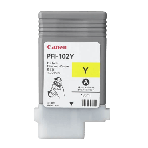 Canon Original PFI102Y 0898B001 gul bläckpatron | Innehåll: 130 ml.
