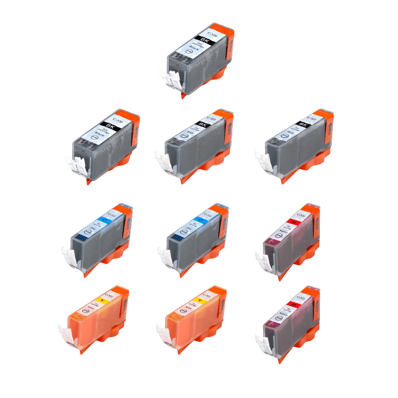 PixoJet Canon PGI-520 rabattpaket - 10 st.