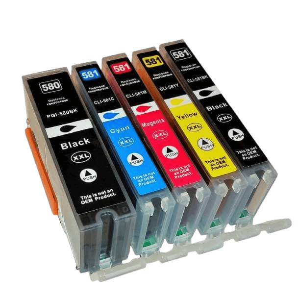PixoJet Canon PGI-580 XXL rabattpaket - 5 st.