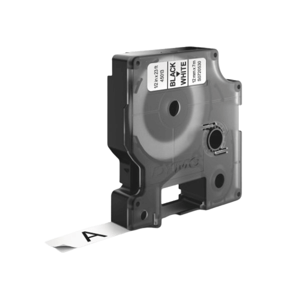 PixoJet Dymo D1 45018 S0720580 12 mm x 7 m Svart text / Gul tejp