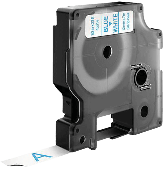 PixoJet Dymo S0720540 45014 12 mm x 7 m Blå text / Vit tejp