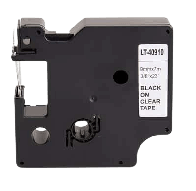 PixoJet Dymo S0720670 9 mm x 7 m Svart text / Genomskinlig tejp