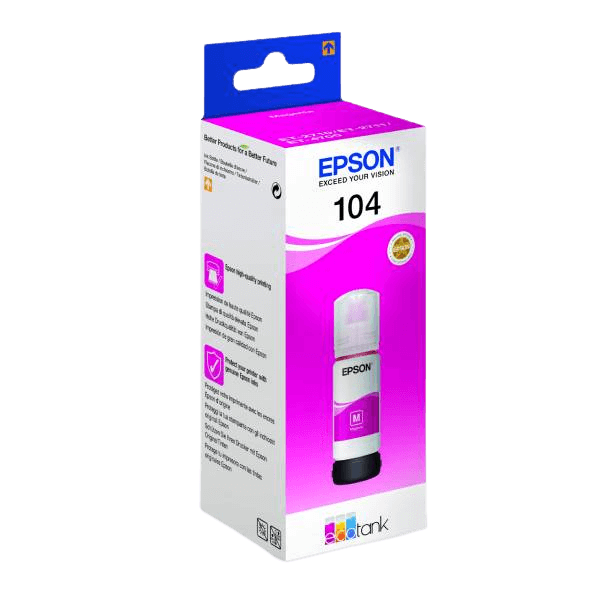 Epson Original 104 C13T00P340 magenta bläck refill | Innehåll: 65 ml.