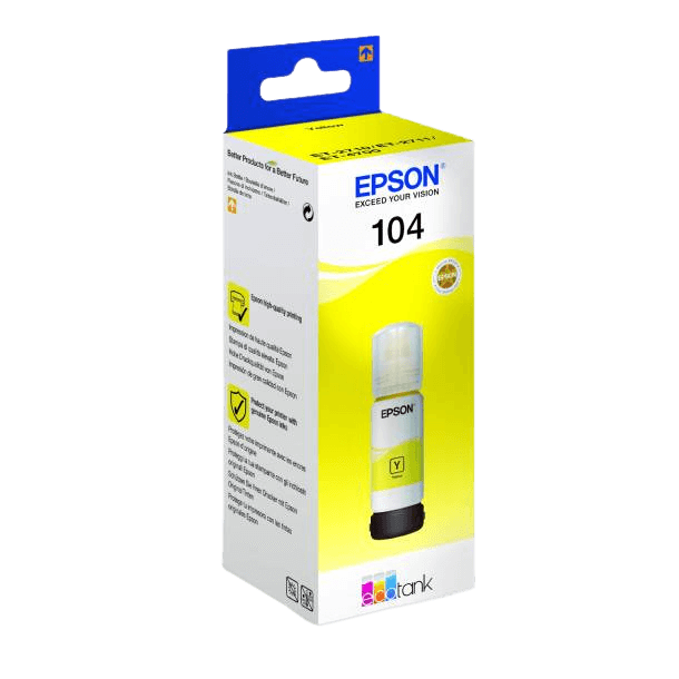 Epson Original 104 C13T00P440 gul bläck refill | Innehåll: 65 ml.