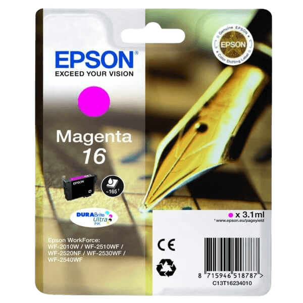 Epson Original 16 C13T16234012 magenta bläckpatron | Innehåll: 3,1 ml.