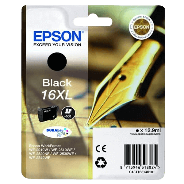 Epson Original 16 C13T16314012 XL svart bläckpatron | Innehåll: 12,9 ml.